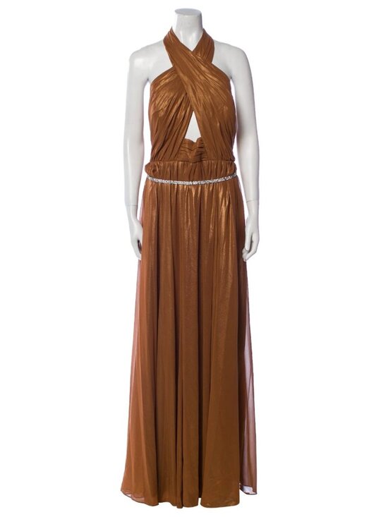 Galina Signature Dresses & Skirts - Galina Signature Shimmer Halter Maxi Dress sz 16